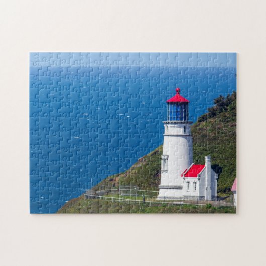 De vuurtoren van het Heceta-hoofd nabij Florence Legpuzzel (Horizontaal)