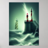 De vuurtoren van het zee | AI Art Poster (Voorkant)