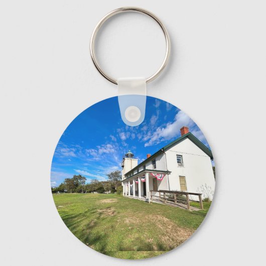 De vuurtoren van Horton Point, New York Keyring Sleutelhanger (Achterkant)