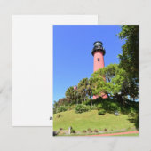 De vuurtoren van Jupiter in Jupiter Florida op een Feestdagenkaart (Voorkant / Achterkant)