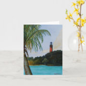 De vuurtoren van Jupiter met Palm Kaart (Gele Bloem)