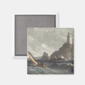 De vuurtoren van Lands End, Cornwall, f Magneet (Voorkant / Achterkant)