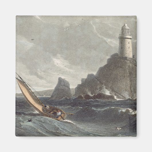 De vuurtoren van Lands End, Cornwall, f Magneet (Voorkant)