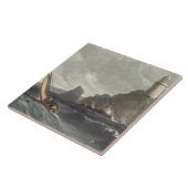 De vuurtoren van Lands End, Cornwall, f Tegeltje (Zijkant)