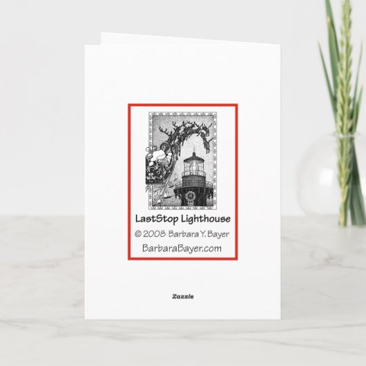 De Vuurtoren van LastStop Feestdagen Kaart (Achterkant)