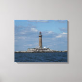 De vuurtoren van Little gull Island Canvas Afdruk (Voorkant)