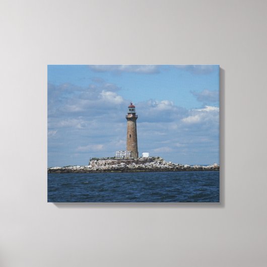 De vuurtoren van Little gull Island Canvas Afdruk (Voorkant)