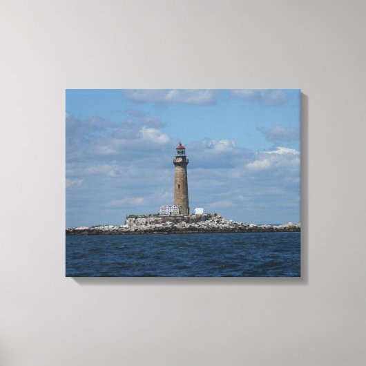 De vuurtoren van Little gull Island Canvas Afdruk (Voorkant)