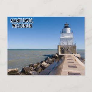 De vuurtoren van Manitowoc Wisconsin Briefkaart