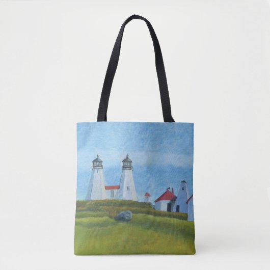 De vuurtoren van Old Gurnet Tote Bag (Voorkant)