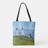 De vuurtoren van Old Gurnet Tote Bag (Achterkant)