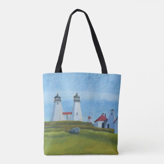 De vuurtoren van Old Gurnet Tote Bag (Achterkant)