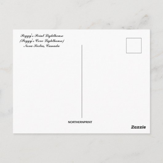 De vuurtoren van Peggy's Point in Nova Scotia Briefkaart (Achterkant)