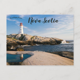De vuurtoren van Peggy's Point in Nova Scotia Briefkaart