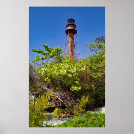 De vuurtoren van Sanibel onder heldere hemel Poster