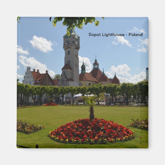 De vuurtoren van Sopot in Sopot, Polen Magneet (Voorkant)