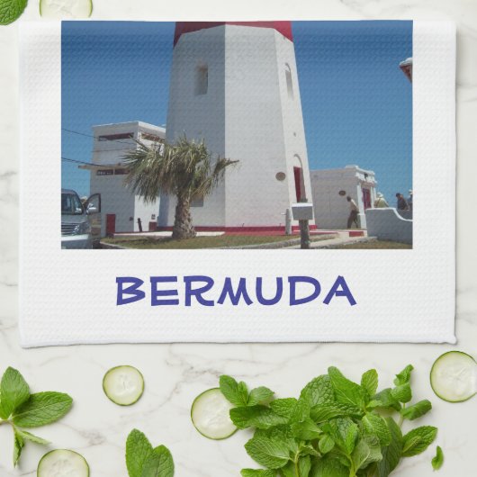 De vuurtoren van St. David, Bermuda Theedoek (Gevouwen)
