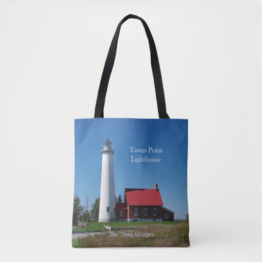 De vuurtoren van Tawas Point in de hele canvas tas (Voorkant)
