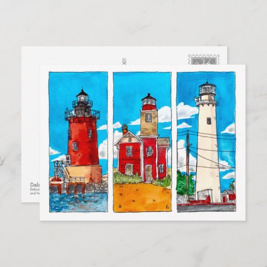 De vuurtorens van Delaware Briefkaart (Voorkant / Achterkant)