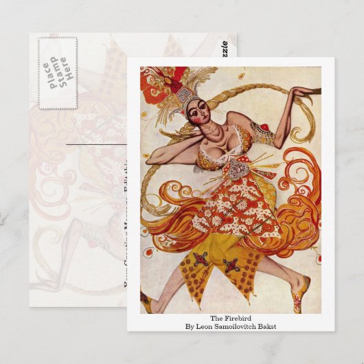 De vuurvogel van Leon Samoilovitch Bakst Briefkaart (Voorkant / Achterkant)