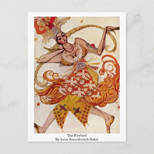 De vuurvogel van Leon Samoilovitch Bakst Briefkaart (Voorkant)
