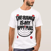 De waaier van het Pistool is Mijn gelukkige Plaats T-shirt (Voorkant)