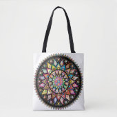 De waaier van mandala kleuren tote bag (Voorkant)