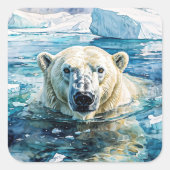 De waakzame Ice Guardian Vierkante Sticker (Voorkant)