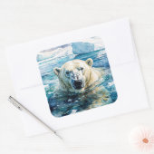 De waakzame Ice Guardian Vierkante Sticker (Envelop)