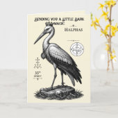 De Waakzame Ooievaar van Halphas Kaart (Gele Bloem)