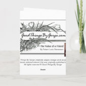 De waarde van een Vriend - Robert Louis Stevenson Kaart (Achterkant)