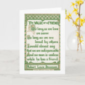 De waarde van een Vriend - Robert Louis Stevenson Kaart (Gele Bloem)