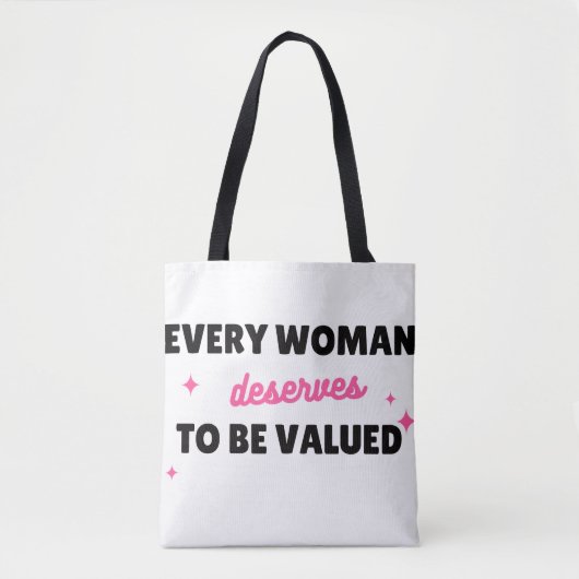De Waarde van een Vrouw – Boodschappentas Tote Bag (Voorkant)