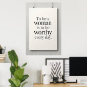De Waarde van een Vrouw – Kunstposter Poster (Thuiskantoor)