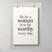 De Waarde van een Vrouw – Kunstposter Poster (Voorkant)