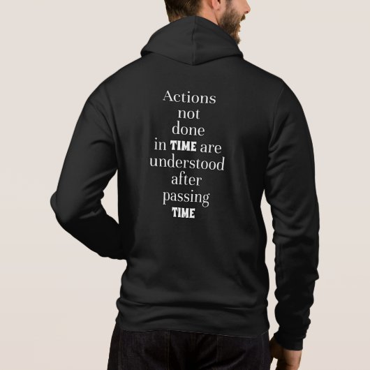 De waarde van tijd hoodie (Achterkant)