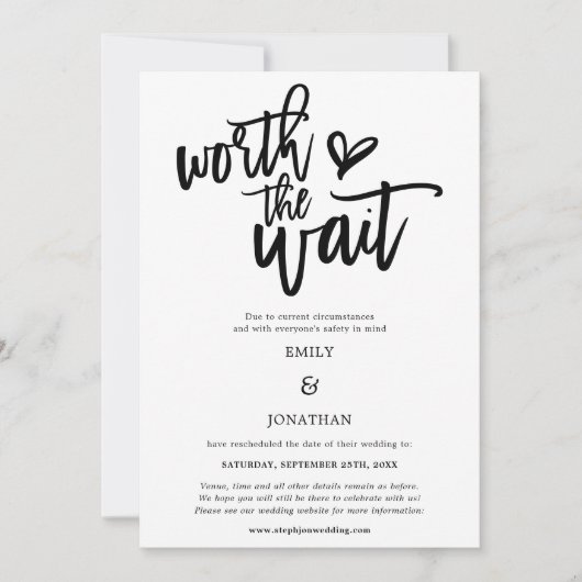 De Waarden van de bruiloft het Zwarte manuscript v Save The Date (Voorkant)