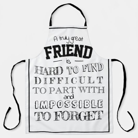 De Waardering van de vriend Dank u het manuscript  Schort (Voorkant)