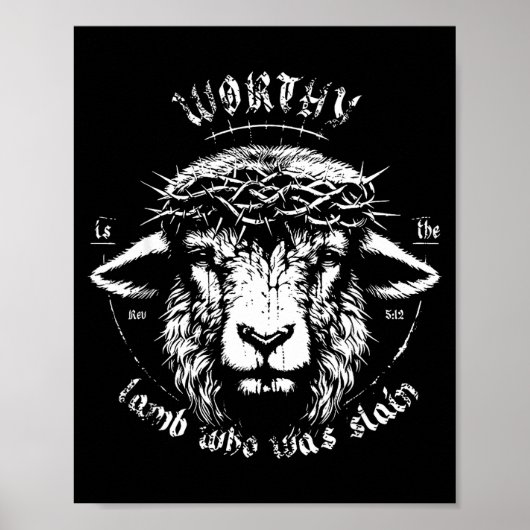 De waardige is het Lam dat is geslacht Openbaring Poster (Voorkant)
