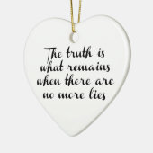 De waarheid blijft bestaan keramisch ornament (Links)