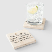 De waarheid blijft bestaan stenen onderzetter (Zijkant)