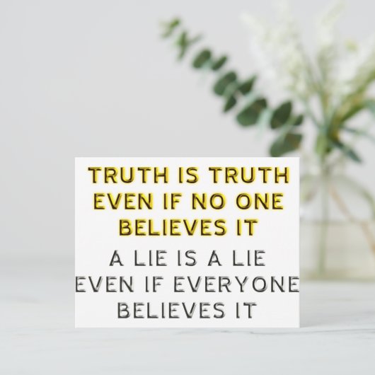 De waarheid en ligt briefkaart (Staand voorkant)