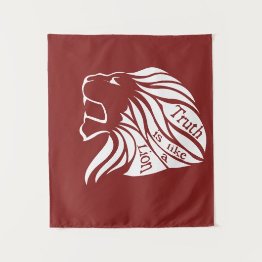 De waarheid is als een leeuw wandkleed (Voorkant)