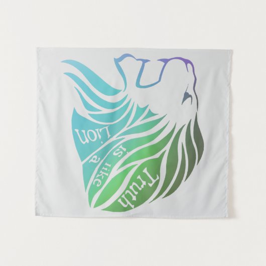 De waarheid is als een leeuwengaan. wandkleed (Voorkant (horizontaal))