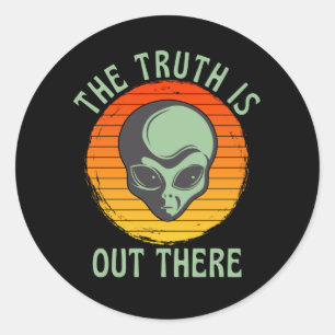 De waarheid is dat er grijze Alien UFO is Ronde Sticker