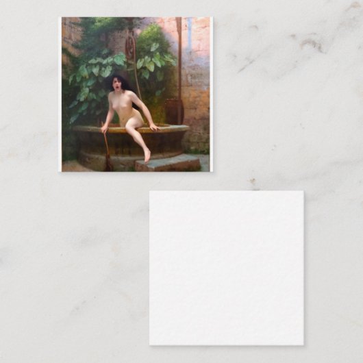 De waarheid komt uit haar goed - Jean-Leon Gerome Vierkante Visitekaartje (Voorkant / Achterkant)