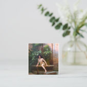 De waarheid komt uit haar goed - Jean-Leon Gerome Vierkante Visitekaartje (Staand voorkant)