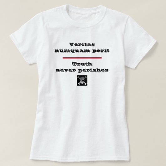 De waarheid laat nooit Veritas Numquam Perit T-Shi T-shirt (Design voorkant)