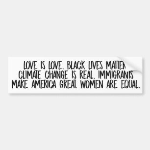 DE WAARHEID - Liefde is liefde - Black Lives Matte Bumpersticker