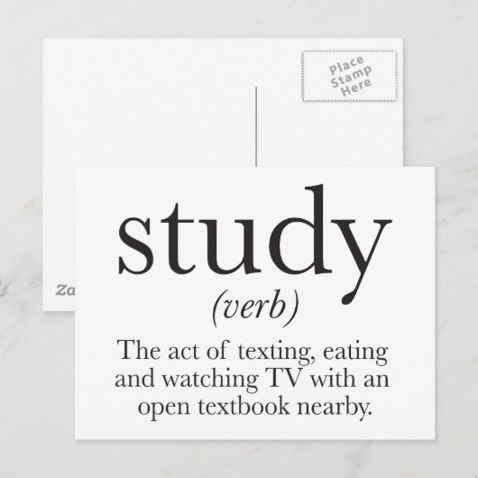 De waarheid over het bestuderen briefkaart (Voorkant / Achterkant)